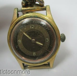 Vintage Wwii Era Roamer Swiss Military Dial 17j Mechanical Watch Mens 30mm