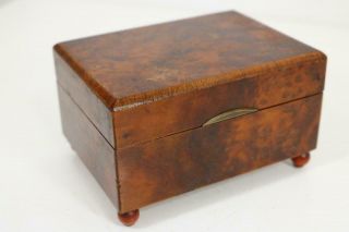 Antique Cylinder Music Box Plays 2 Tunes Clock Work London Maker,  Burr Walnut