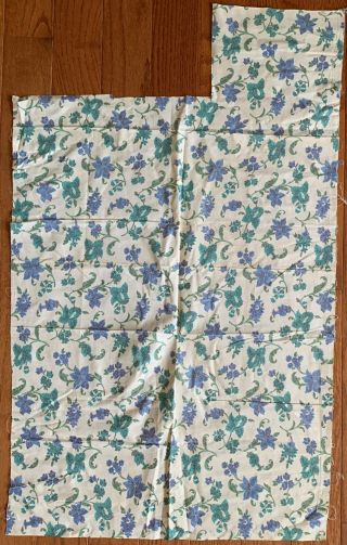Vintage Feedsack Blue Green Floral Feed Sack Quilt Sewing Fabric 21 