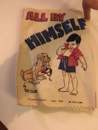 Vintage 1950 " All By Himself " Interactive Cloth Book By Kay Clark