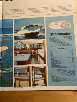 Chris Craft 1967 Crusader Vintage Boat Brochure 3