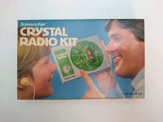 Vintage Science Fair Crystal Radio Kit W Instructions & Earphone
