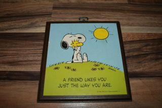 Vintage 1965 Snoopy " A Friend Likes You.  " Picture Plaque Hallmark Cards Ufs Inc