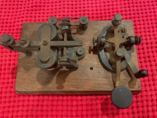 Antique J.  H.  Bunnell Telegraph Key And Sounder Morse Code - York
