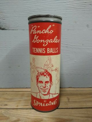 Vintage Spalding Pancho Gonzales Tennis Ball Can