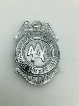Vintage Aaa School Safety Patrol Badge Patrolman