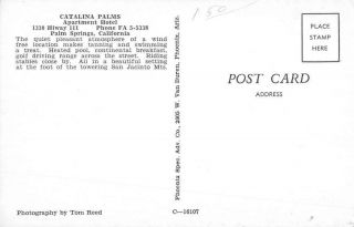 Palm Springs California Catalina Palms Pool View Vintage Postcard K90919 2