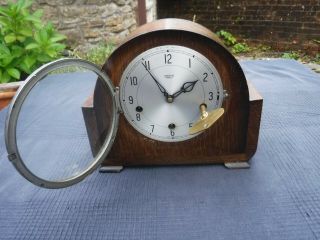Vintage Smiths Enfield Westminster Chimes Mantle Clock With Key