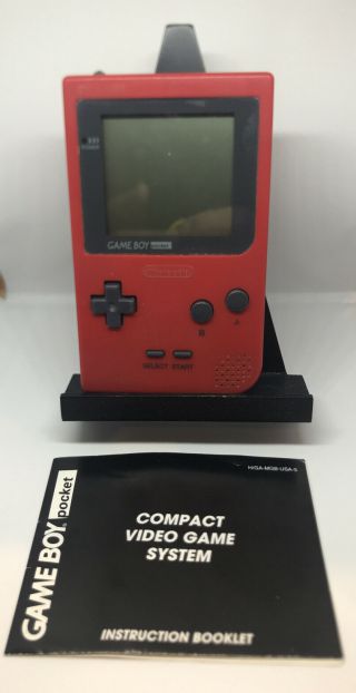 Vintage Red Nintendo Game Boy Pocket Mgb - 001 Not W/ Og Instruction Man