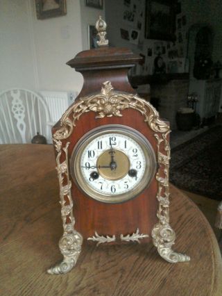 Antique Late 19th Century Mantle Clock French Style German Made By Hac A/f