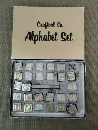 Vintage Craftool Co / Tandy Alphabet Leather 1/2 " Stamp Set 8130