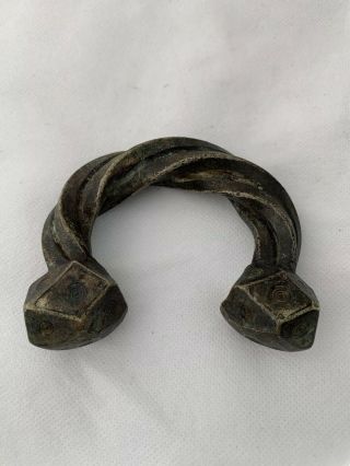 Antique west African bronze Djerma Niger tribal King Manilla currency bracelets 3