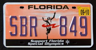 Florida " Support Special Olympics - Sport " Fl Specialty Graphic License Plate