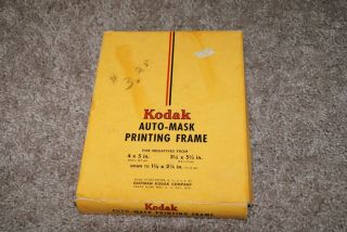 Vintage Kodak Auto Mask Printing Frame 4 " X 5 " And Smaller Made In Usa