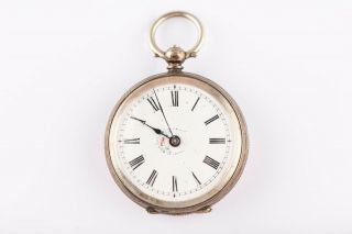 Antique Victorian Swiss 800 Silver Ladies Pocket Watch