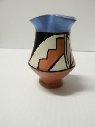 Vintage Jemez Pueblo Indian Pottery Pedestal Pot - Unusual Style -