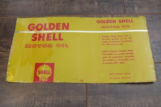 Vintage Golden Shell Oil Sign Metal Dealer Rack Display Gas Shop Man Cave 2
