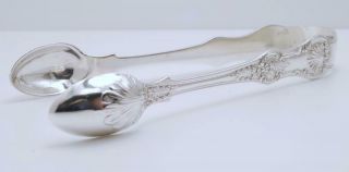 Antique Victorian Sterling Silver Sugar Tongs London C.  1898 With Kings Pattern