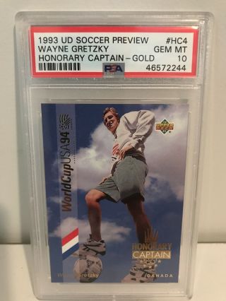 1993 Upper Deck World Cup 94 Preview Honorary Captains Gold Wayne Gretzky Psa 10