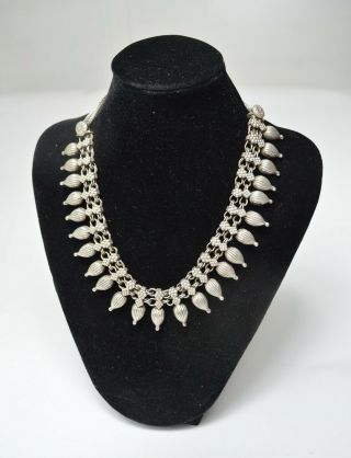 Vintage South Indian Silver Necklace Choker Antique Tribal Silver Jewelry