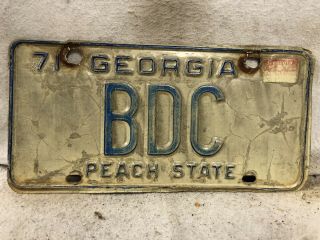 Vintage 1971 Georgia Vanity License Plate “bdc”
