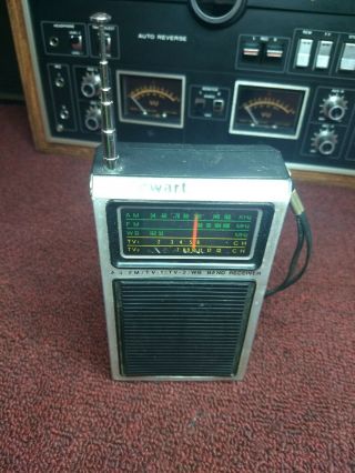 Vintage Stewart AM/FM/TV Weather Band Transistor Radio 9 volt battery 3