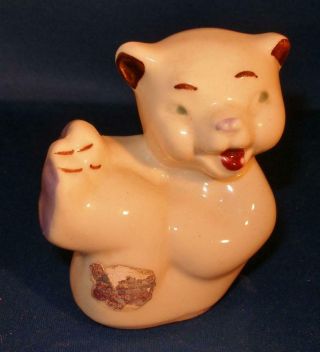 Vintage Shawnee Pottery Miniature Tumbling Bear Figurine