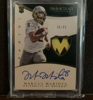 Marcus Mariota 2015 Immaculate Patch Auto /99 Oregon Ducks Rc Great Patch