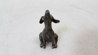 Vintage S.  Kirk & Son Solid Sterling Silver.  925 Miniature Howling Dog Figurine 3
