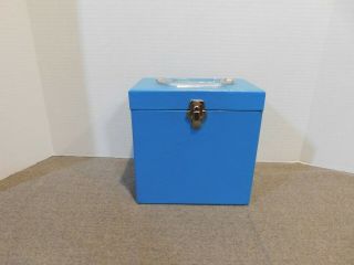 Vintage Platter Pak 45 Rpm Record Case / Storage Box Blue
