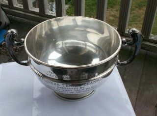 Vintage 14 " Silverplate Trophy Bowl Loving Cup Ifs England Tennis Championship
