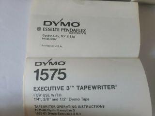 Vintage Dymo 1575 Executive 3 Tapewriter Label Maker With Case 3