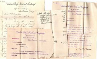 1883 - 1884 Central Pacitic Railroad Company Letters To Commissioner Of Railroads