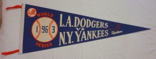 1963 York Yankees / Los Angeles Dodgers World Series Pennant