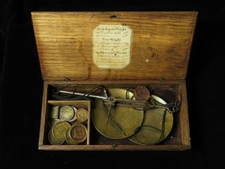 Antique Cased Set Of Apothecary 