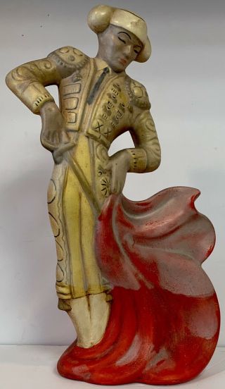 Treasure Craft Usa Bullfighter Matador Vintage Statue Figurine 1960s Pottery 13 "