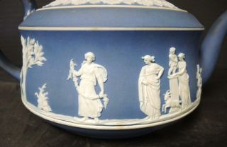 Antique Pre - 1850s Wedgwood Cobalt Blue Jasperware Tea Set 3