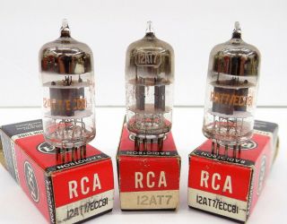 3 N.  O.  S Vintage RCA 12AT7/A/ECC81 Vacuum Tubes.  One Matched Date Code Pair 3