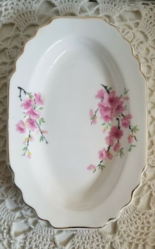 Vintage W.  S.  George Lido White 22k Trim Under Plate Made In Us Cherry Blossoms