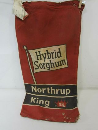 Vintage Northrup King Hybrid Sorghum Red Cloth Seed Bag 12