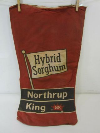 Vintage Northrup King Hybrid Sorghum Red Cloth Seed Bag 9