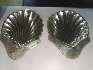 Vintage Sterling Silver Shell Shaped Butter Dishes
