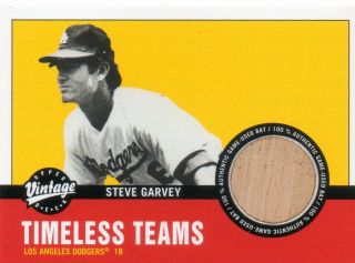 Steve Garvey 2001 Upper Deck Vintage Timeless Teams Authentic Game - Bat Card