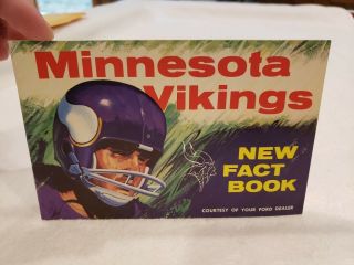 Ultra Rare 1965 Minnesota Vikings Ford Fact Book,  Punt,  Pass & Kick,