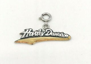 Harley Davidson Charm/ Pendant - Sterling Silver 925/ Gold Vermeil 2004