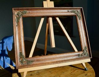 Antique Edwardian Carved Oak Picture Frame 13 " X 9 " Rebate Varts & Crafts