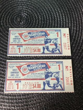 (2) 1964 World Series Ticket Stub Cardinals Beat Whitey Ford & Ny Yankees Game 1