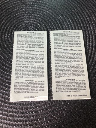 (2) 1964 World Series Ticket Stub Cardinals Beat Whitey Ford & NY Yankees Game 1 2