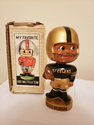 Pittsburgh Steelers 1962 Bobblehead - Black Face Toes Up Nodder - Rare Vintage
