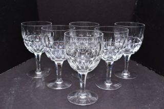 Set 6 Stuart Clifton Park Crystal Water Goblets Glasses Wine Thumbprint Vertical